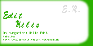 edit milis business card